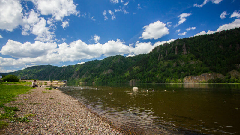 A section of the Yenisei River near Krasnoyarsk.